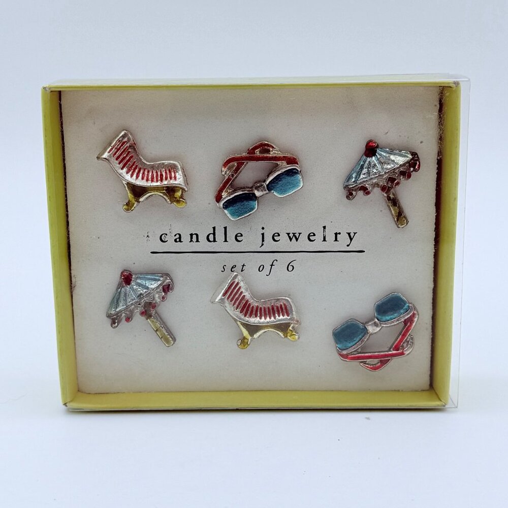 Set Of 6 Pier 1 Imports Candle Jewelry With Beach Theme New